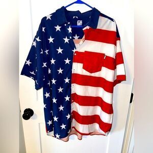 GH BRAND MENS RED WHITE AND BLUE SHIRT PLUS SIZE
